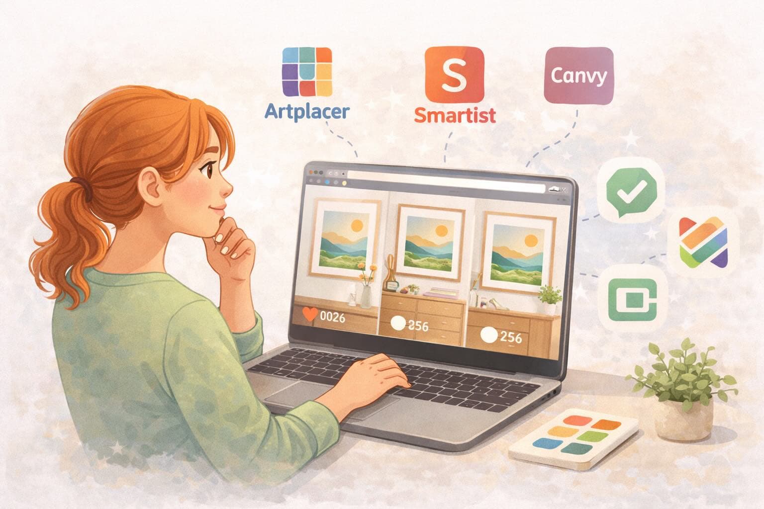 Artist evaluating wall art mockup software alternatives in 2026