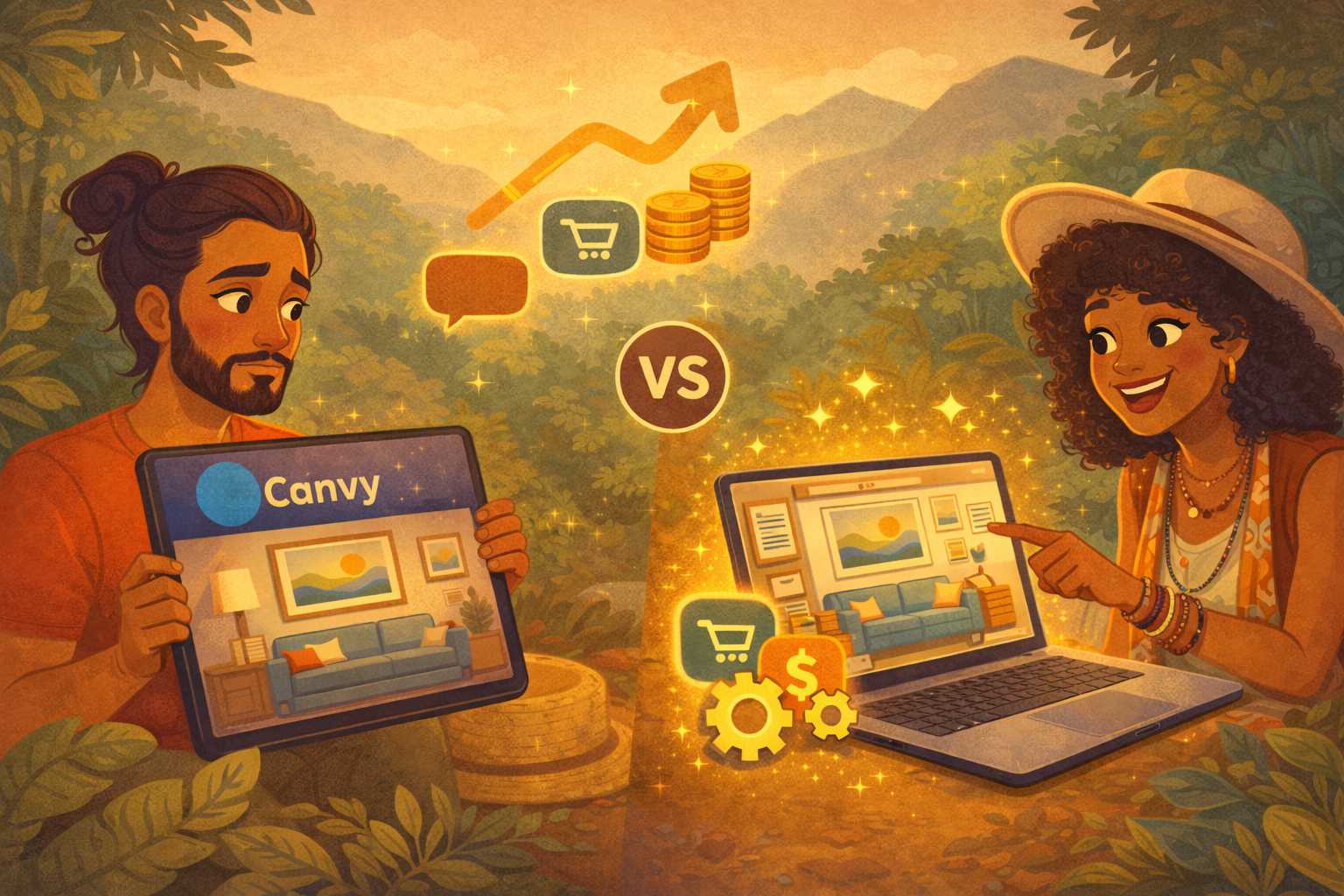 Canvy alternative MOCKLIO showing art room mockup and cinematic video reel