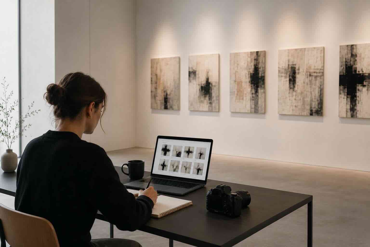 Planning digital promotion cost and tools for a multi-work art exhibition