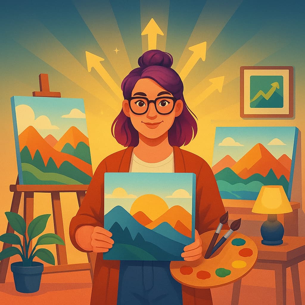 A vibrant image of The Complete Guide to Make More Sales as an Artist
