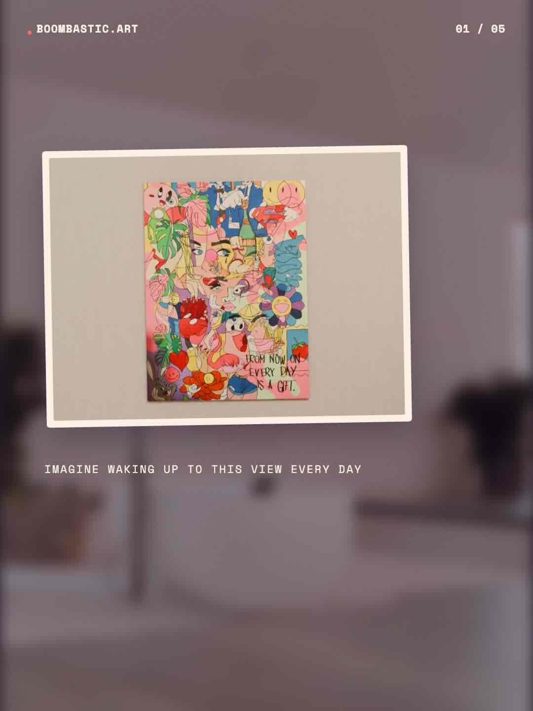 Art carousel maker slide 2: room context for Instagram