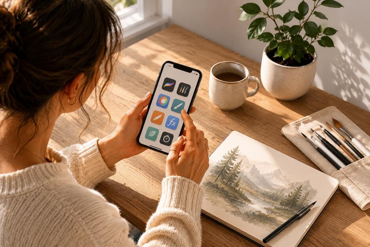 The best mobile apps for artists in 2026 including MOCKLIO iOS